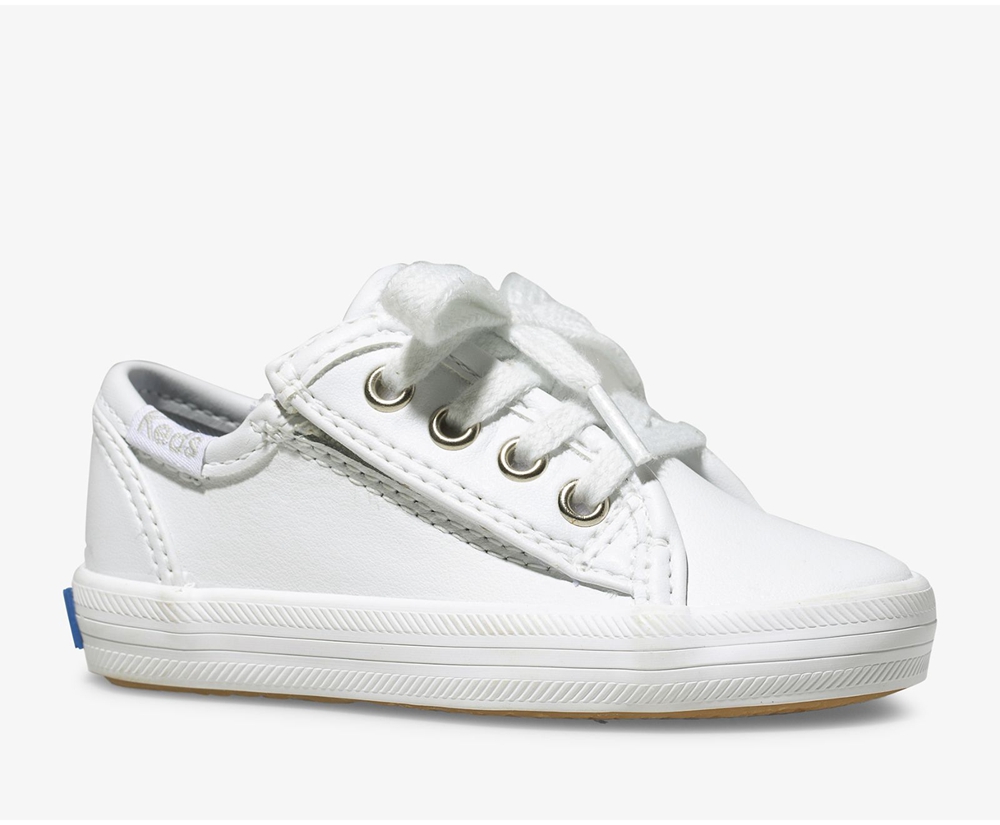 Keds Kids Sneakers White - Kickstart Jr. Leather - 421LBYDUI